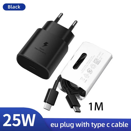 Cargador USB tipo C superrápido de 25 W con cable para teléfonos inteligentes y tabletas