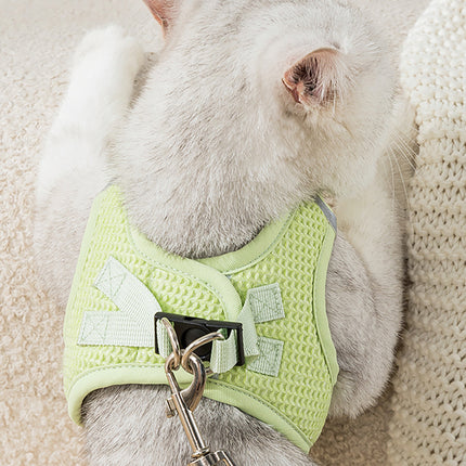 Conjunto de arnés y correa de malla reflectante para gatos y perros pequeños