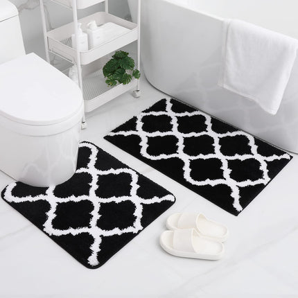 Juego de alfombrillas de baño ultra suaves y peludas: 2 piezas de alfombrillas absorbentes y antideslizantes