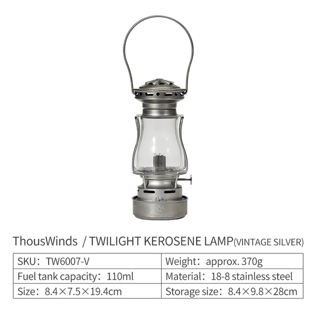 Lampe à huile de camping portable vintage au kérosène