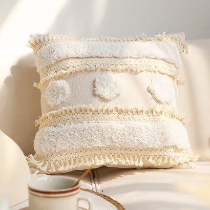 Pillowcase Tufted Pillow Solid Color Cover Waist Cushion - Wnkrs