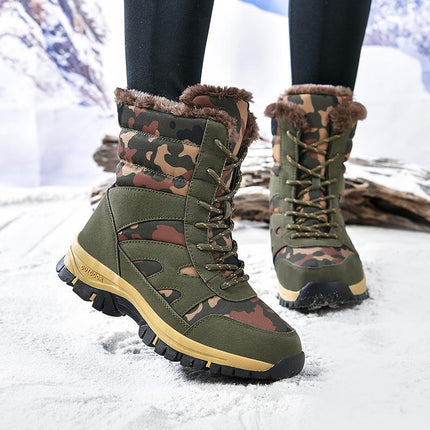 Botas de nieve para exteriores, de algodón, de caña alta y color verde militar y camuflaje