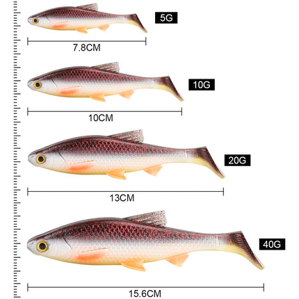 Señuelo de pesca con cola de paleta River Roach 3D