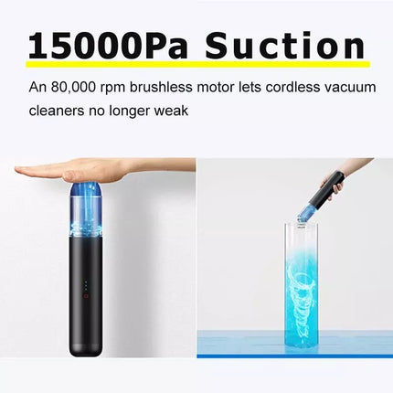 15000Pa High Suction Wireless Car Vacuum Cleaner with Dual Mode and LED Light
