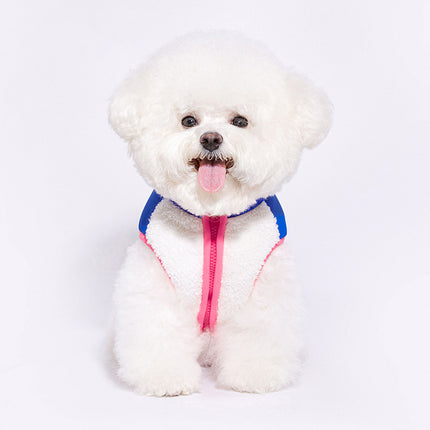 Gilet en polyester Sherpa pour animaux de compagnie - Vêtement chaud en polaire pour chiens et chats de petite et moyenne taille