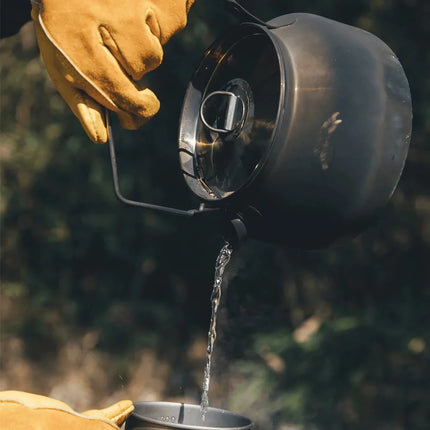 Hervidor de agua de acero inoxidable de 1,2 l para acampar y aventuras al aire libre