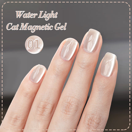 Esmalte de uñas en gel magnético con forma de gato y cuentas de cristal brillantes