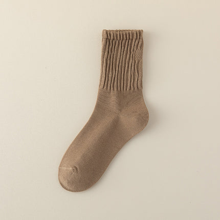 Chaussettes mi-hautes en coton pour femmes pour le printemps et l'automne