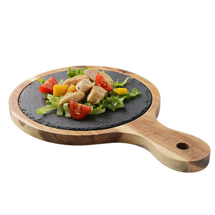 Black Wood Pizza Dish Wooden Plate - Wnkrs