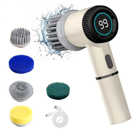 Brosse de nettoyage électrique avec 5 têtes de brosse