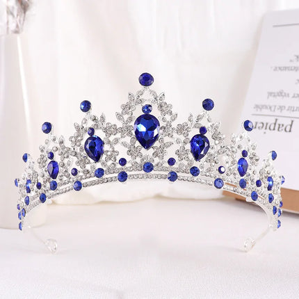 Tiara nupcial barroca de oro y cristal color champán