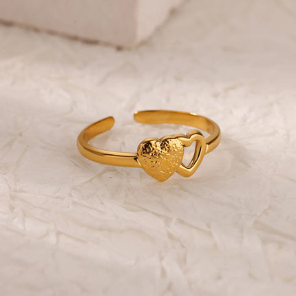 Anillo minimalista ajustable con forma de corazón