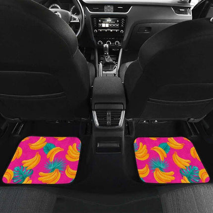 Tropical Pink Banana Print Car Floor Mats - Wnkrs