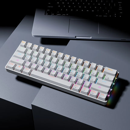 Teclado mecánico USB RGB compacto de 61 teclas con interruptores rojos