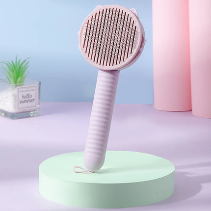 Brosse autonettoyante pour poils de chat et de chien avec élimination des poils en un seul clic