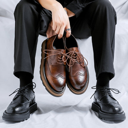 Mocasines de cuero estilo vintage británico para hombre