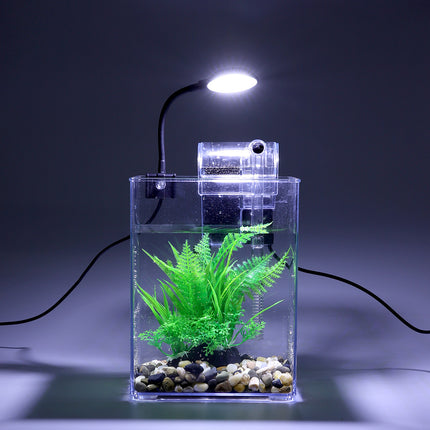 Aquarium de bureau alimenté par USB avec lumières LED