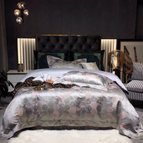 Senna Impression Gris Plata / Juego de cuatro piezas 220x240cm