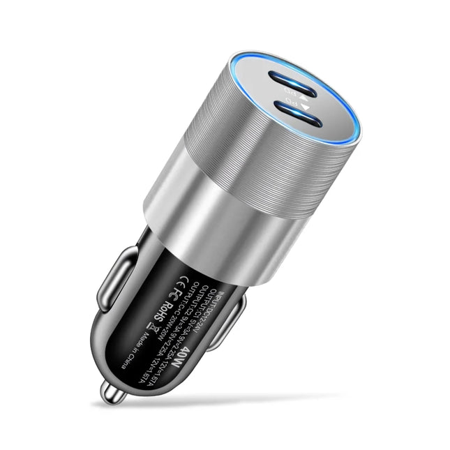 Chargeur de voiture double USB Type C 68 W