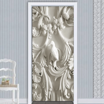 Door Stickers Embossed Visual Stereoscopic PVC Self-adhesive Removable Door Stickersce - Wnkrs