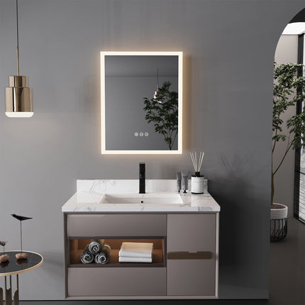 Espejo de baño antivaho con luz LED y función táctil inteligente