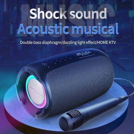 Portable Bluetooth Speaker with Wireless Subwoofer, Waterproof and RGB Lighting Effects - Wnkrs