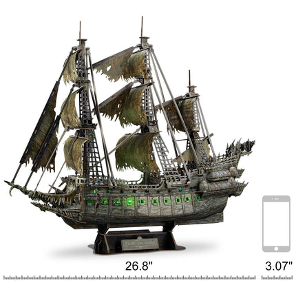 3D LED Flying Dutchman Pirate Ship Puzzle - 360 Pieces - Wnkrs