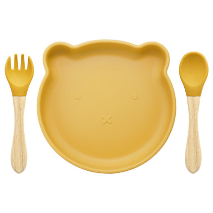 Food Supplement Tableware Set Silicone Spork Baby Products Bear Silicone Tableware - Wnkrs