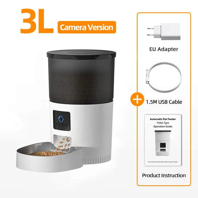 Comedero automático inteligente para gatos con cámara y grabadora de voz