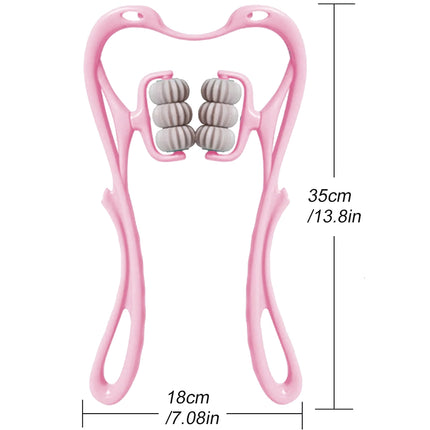 Handheld Neck Massager Roller with 6 Rotating Balls for Deep Tissue Relief