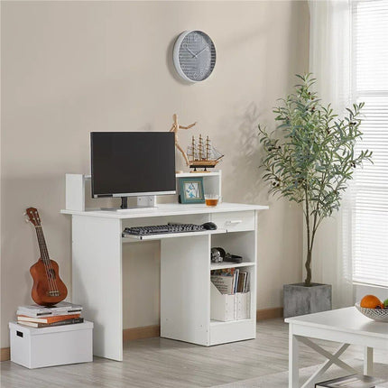 Modern Wooden Computer Desk with Storage & Keyboard Tray - Wnkrs