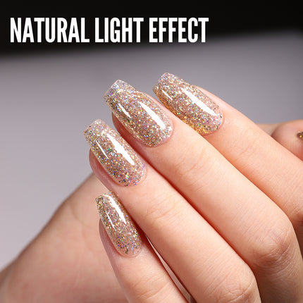 Champagne Red Reflective Glitter Gel Nail Polish – UV LED Soak Off