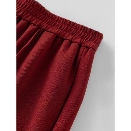 Pantalones casuales de cintura alta y pierna ancha para mujer para otoño