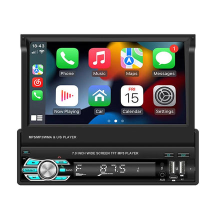 Estéreo para automóvil con pantalla táctil retráctil de 7" con CarPlay inalámbrico, Android Auto y cámara de respaldo