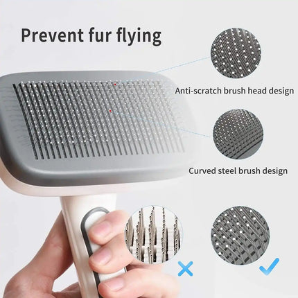 Brosse de toilettage autonettoyante pour chiens et chats