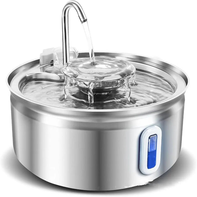 Fuente de agua automática para mascotas de acero inoxidable de 3,2 l para gatos y perros