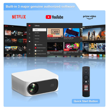 4K Portable Smart WiFi Home Theater Projector with Full HD & Bluetooth