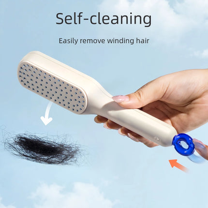 Self-Cleaning Anti-Static Massage Hair Brush