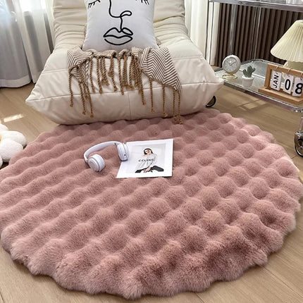 Tapis de sol rond en peluche nordique