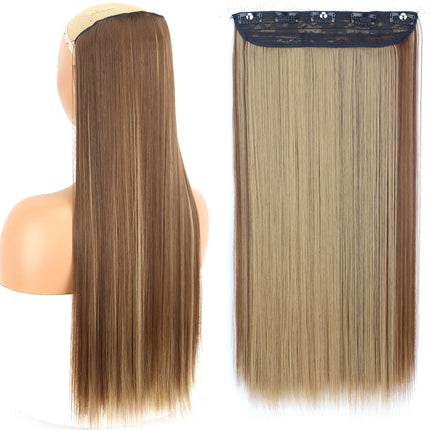 Extensiones de cabello sintético largo y liso con clip