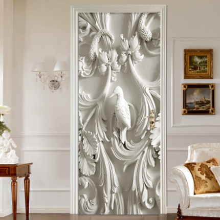 Door Stickers Embossed Visual Stereoscopic PVC Self-adhesive Removable Door Stickersce - Wnkrs