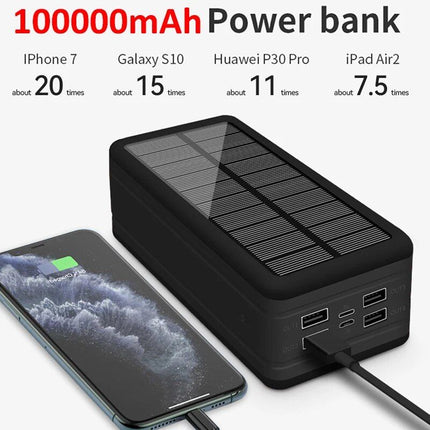 100000mAh Magnetic Wireless Solar Power Bank with Super Fast Charging & 4 USB Ports - Wnkrs