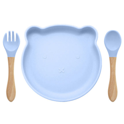 Food Supplement Tableware Set Silicone Spork Baby Products Bear Silicone Tableware - Wnkrs