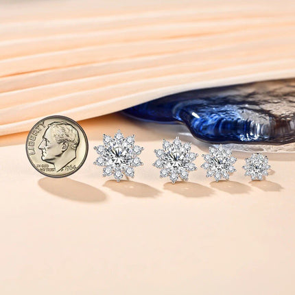 Elegant Snowflake Moissanite Diamond Stud Earrings - Wnkrs