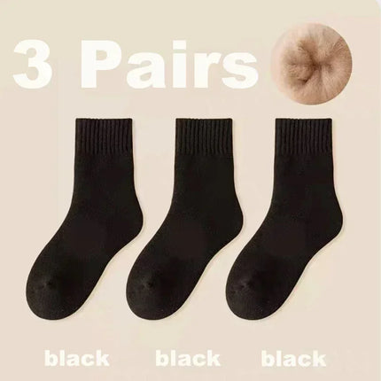 Lot de 3 paires de chaussettes confortables en laine pour femme