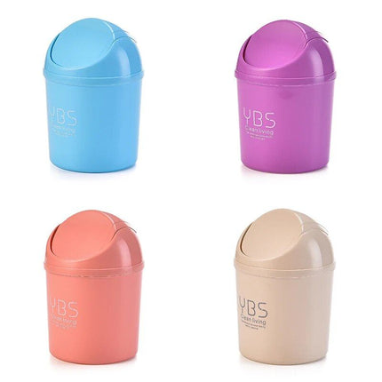 Compact Rolling Lid Mini Trash Bin - Portable Garbage Can for Car & Desk - Wnkrs