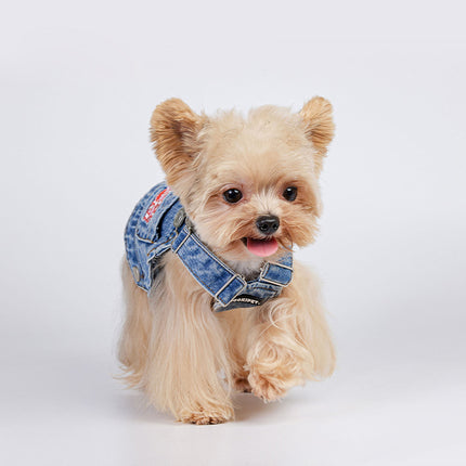 Gilet en jean et coton pour chien