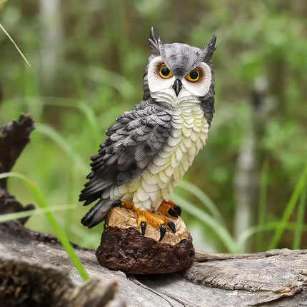 Escultura de búho de resina