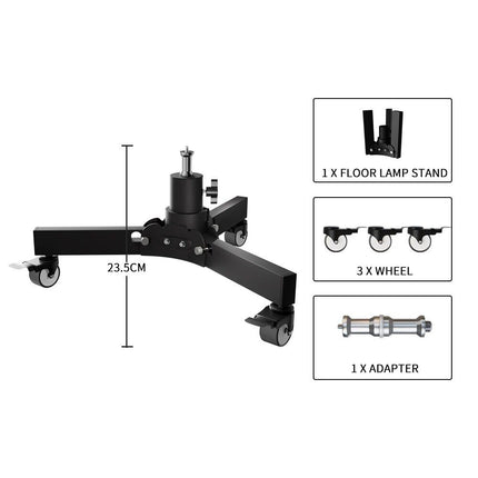 Multi-Purpose Photography Floor Light Stand with Casters and Adjustable Height - Wnkrs