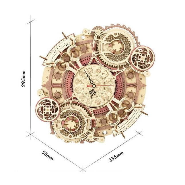 3D Zodiac Wall Clock Wooden Puzzle - Wnkrs